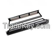 Cat.6 UTP Patch Panel, 24 Port, 110 or LSA IDC, with Back Bar