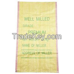 PP packing bag Virgin material PP woven laminated BOPP film 25kg 50kg rice fertile wheat bag for packing