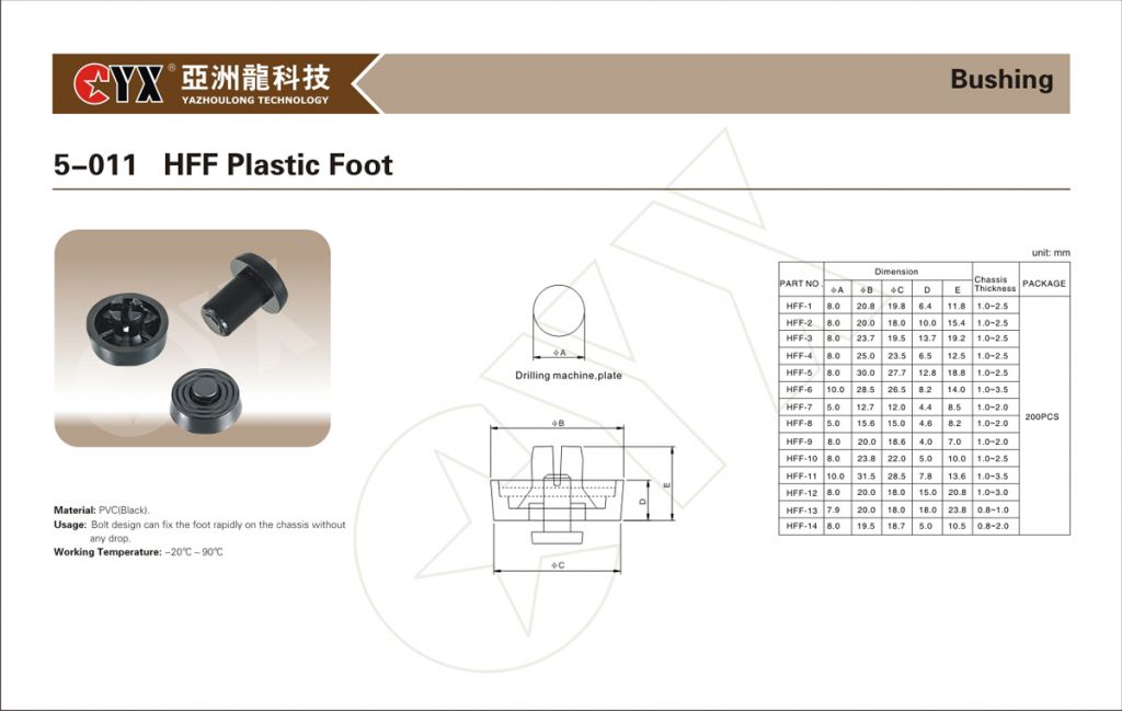 plastic foot