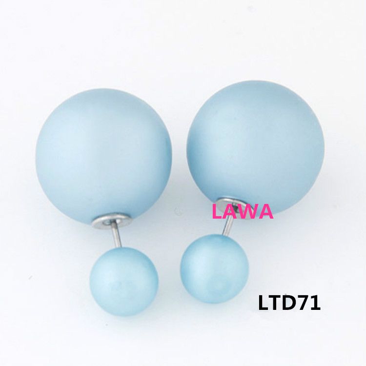 Fashion cute girl pearl double side earrings LTD71