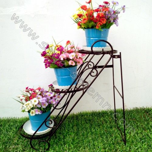 Iron flower stand three layer