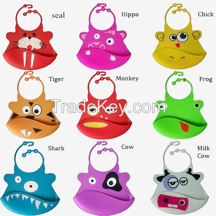 FDA standard silicone baby bibs with monsters designs