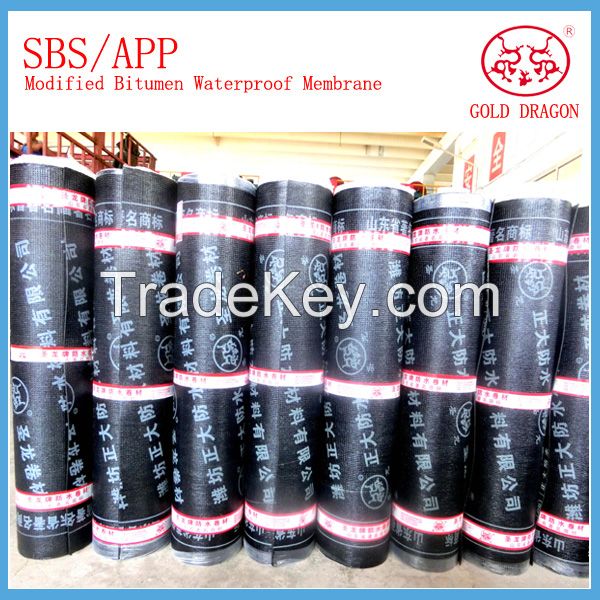 3mm SBS modified bitumen waterproof membrane