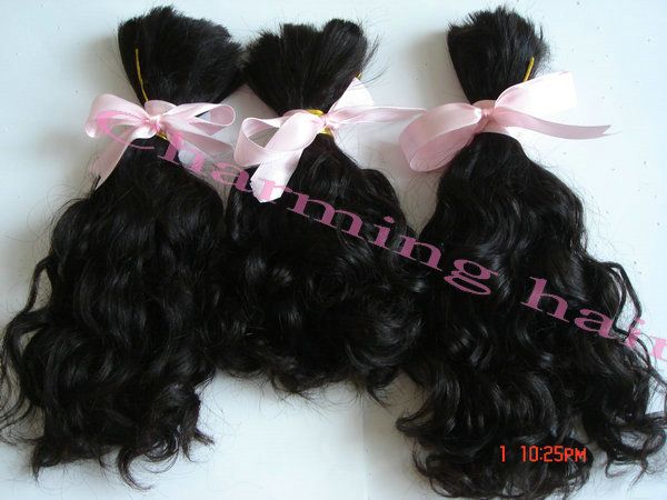 6a grade natural wave unprocessed Brazilian virgin human hair bulk natural black color 100g one piece