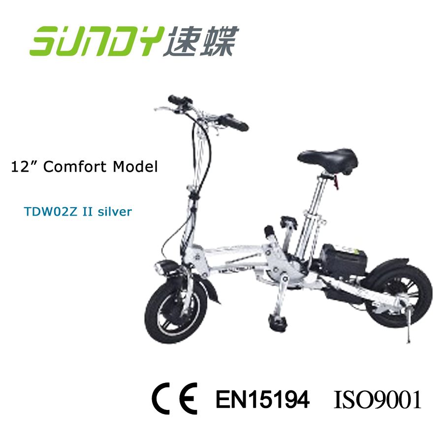 12-Inch Aluminum and magnesium Alloy Mini Folding Electric Bike-silver