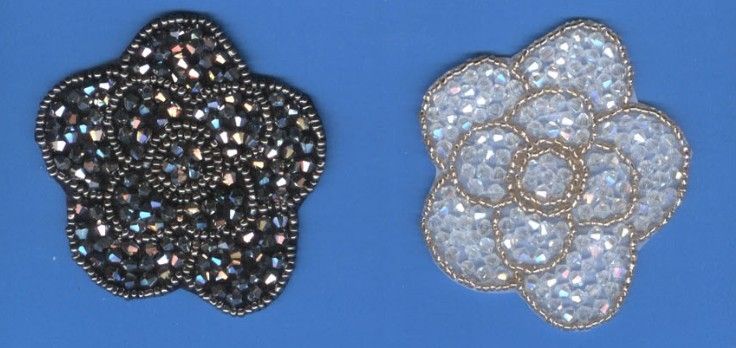 BG011  badge, beaded motif, garment accessory, 