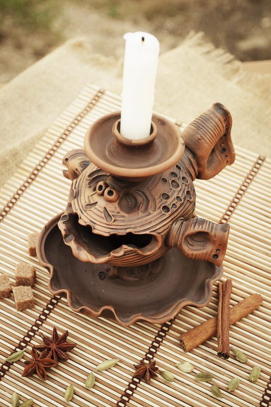 Ceramic candlestick candle holder