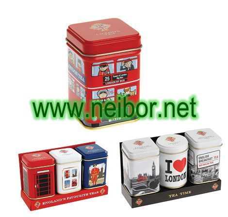 small tea tin box tea can tea box metal box mini square tin tea box