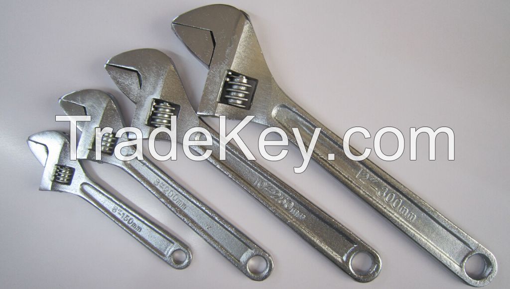 Cast iron bare handle adjustable wrench