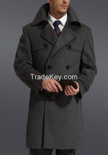 Men double-breasted wool coat 2015W28