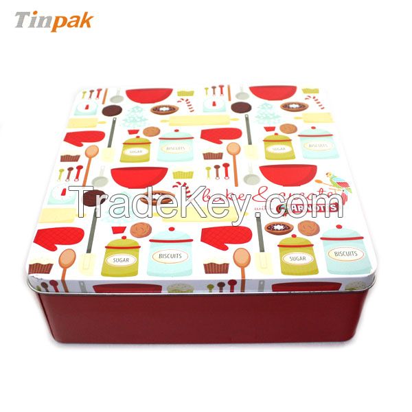 guangdong square elegant biscuit tin box