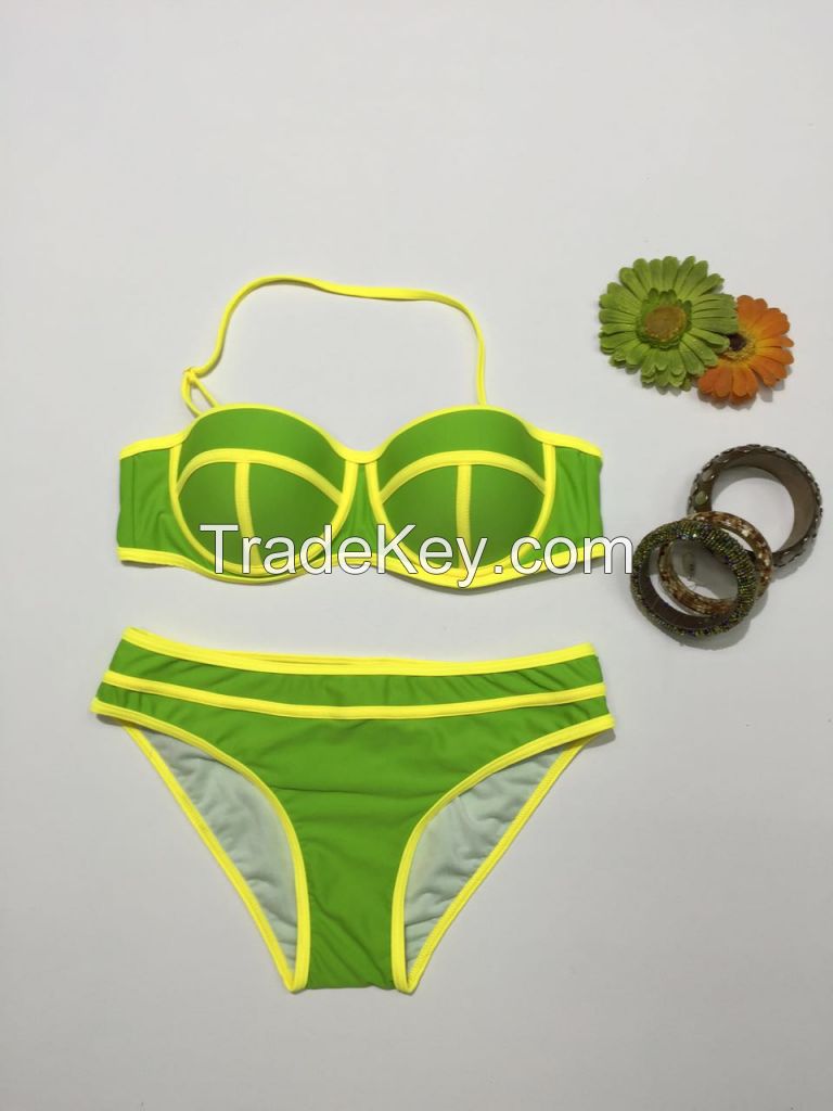 Sexy Bikini Hot Selling Ladies Chic Swimwear Push Up Italian Brazilian Style Bold Color