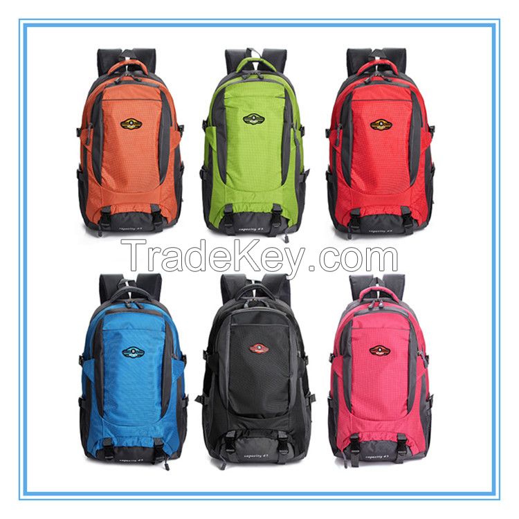 Durable green hiking nylon laptop backpack university backpack outdoor sport backpack