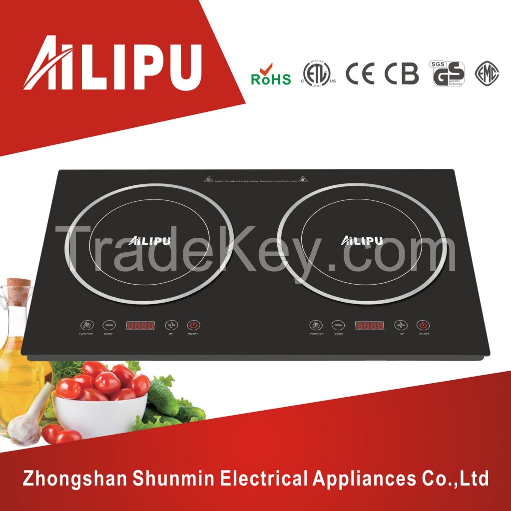 CB/CE approved double burner induction cooker/two hotplate cooktop/2 burners induction stove