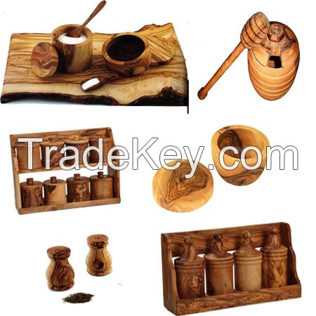 Olive wood kitchen pots