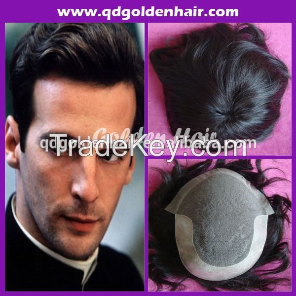 Golden Hair 5 A High Quality Huaman Hair Toupee