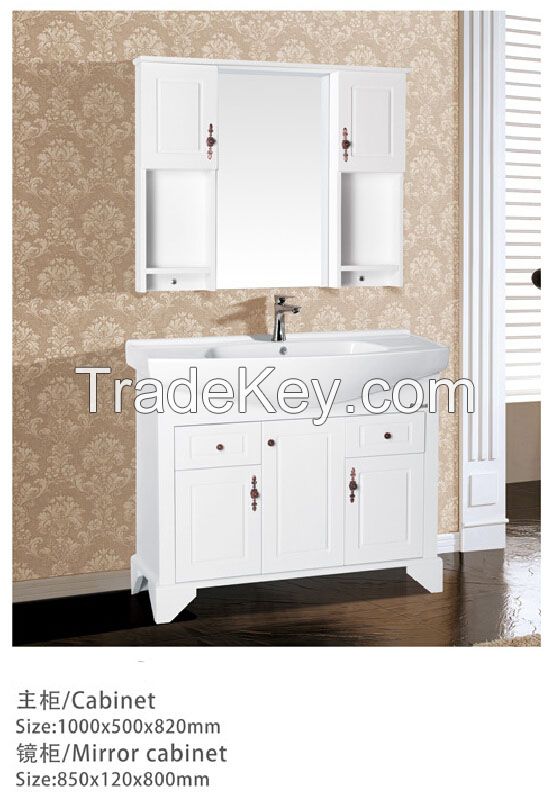 Various of Oak wood bathroom cabinets with led light at low price