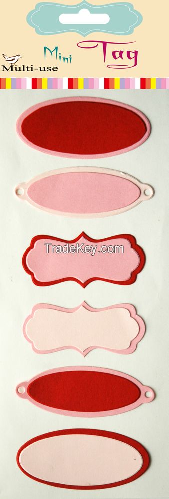 Red Oval Blank Tag for Card Making and Scrapbook (TXT-3)