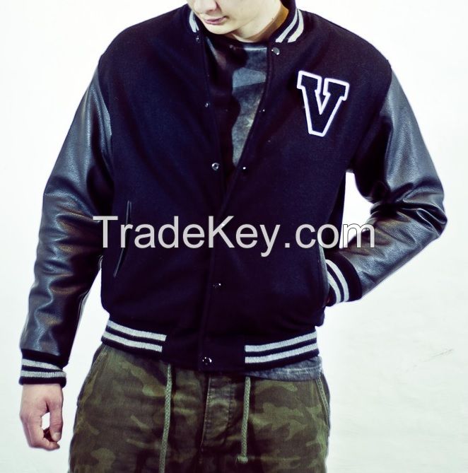 Custom Cheap Unisex Wool Leather Varsity Jacket Letterman Jacket Baseball Jacket for School and Colleges Students