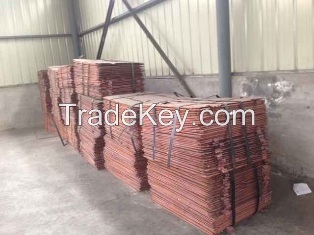 copper cathodes 99.96% min. purity