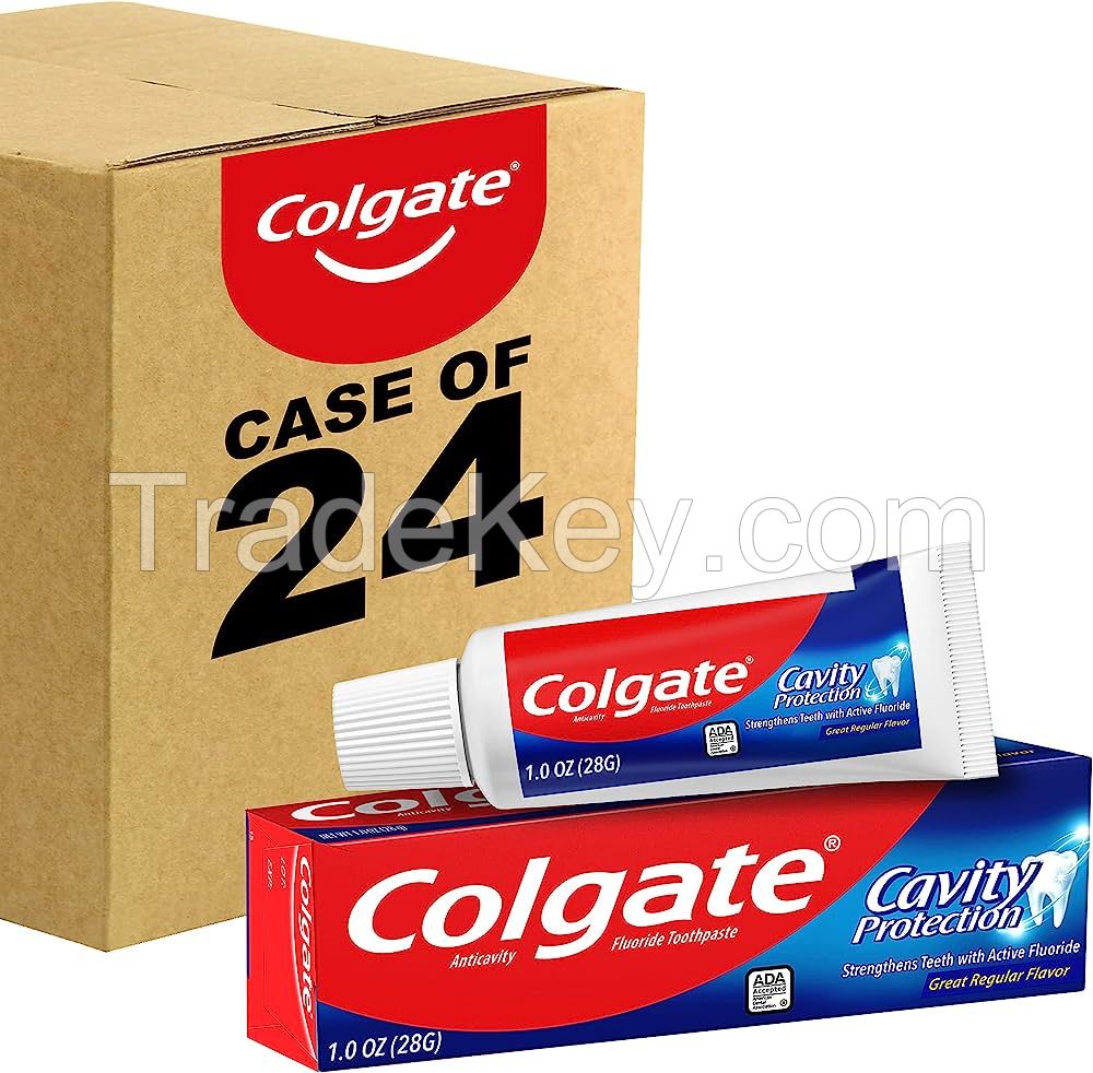 Colgate Cavity Protection Toothpaste with Fluoride, Great Regular Flavor, 1 Ounce (Pack of 24)