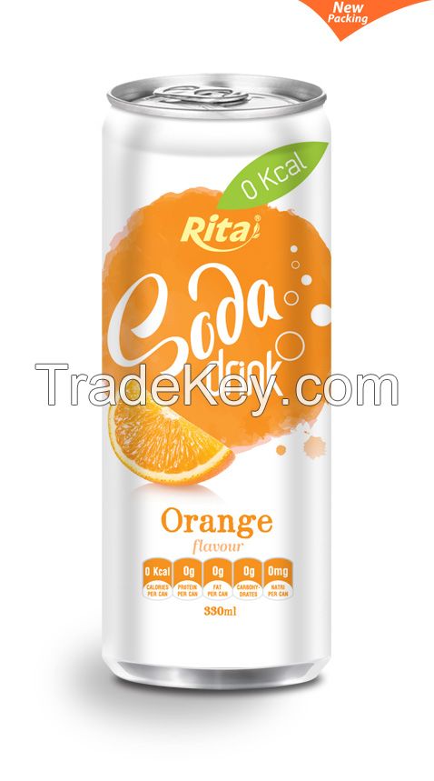 330ml Orange Flavour Soda Drink in Can