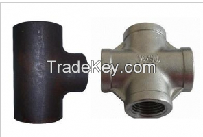 Tee and Cross Reducing tee pipe fittings carbon steel