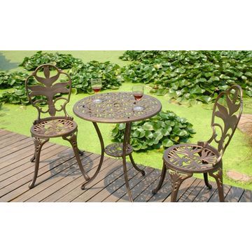 cast aluminum bistro sets one round table match two chairs. FLH-105