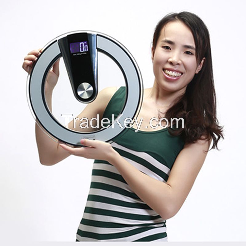 hot selling Round Glass Platform 200kg Backlit Screen Digital Personal Scale