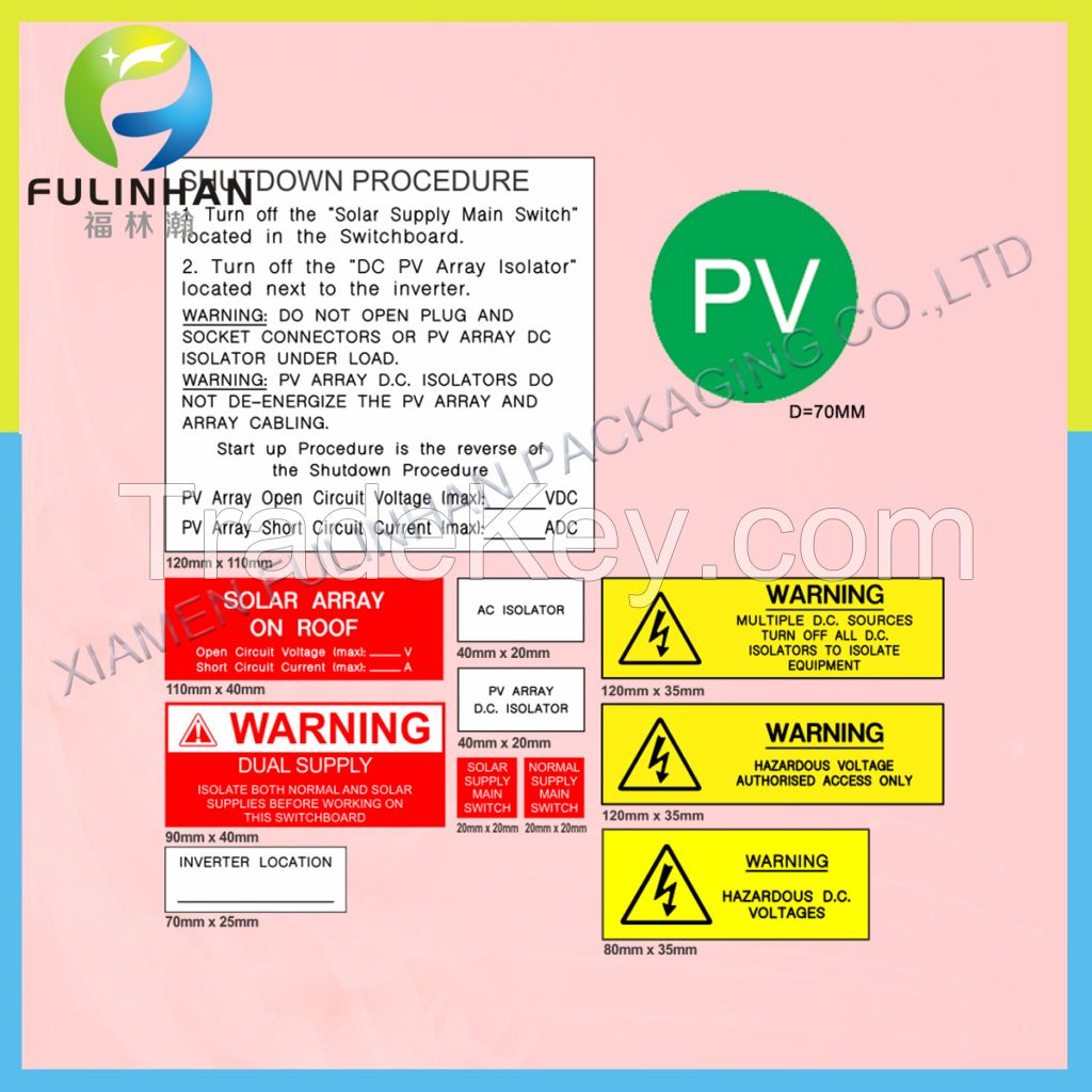 Battery Label kits, solar label kits for Australia Solar Projects