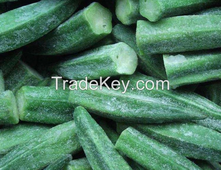 Freeze Okra Cross Cut