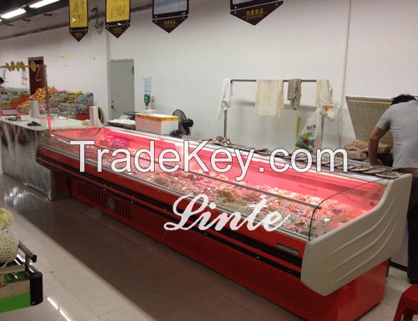 China supermarket equipment fresh meat display refrigerator