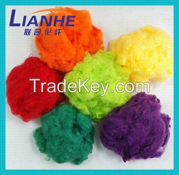 dope dyed colored recycled polyester staple fiber