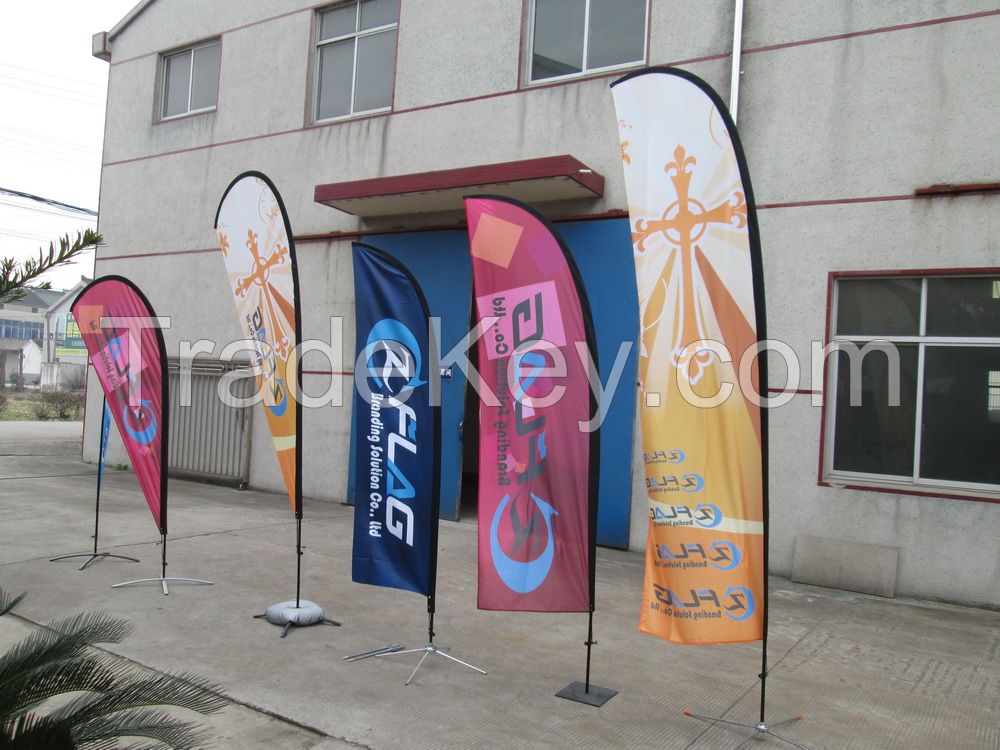 double side printing teardrop flag or feather flag