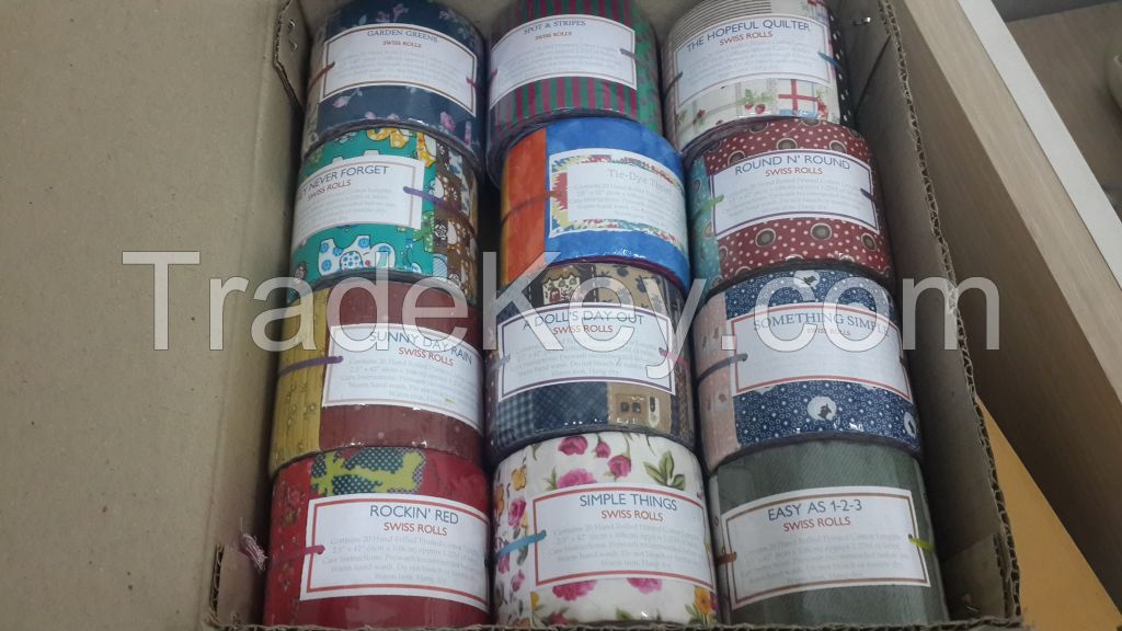 fabric rolls and fat quarters