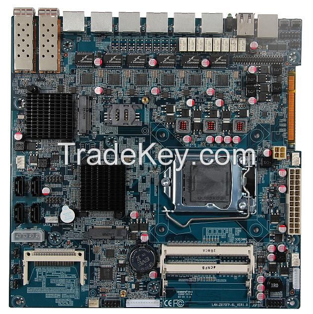 LAN-B85SFP-6L - 6 LAN Intel B85 Industrial Board supports Intel Core i7 Core i5 Core i3  Pentium Celeron LGA 1150 processor