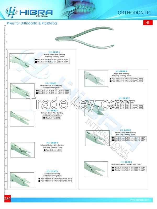 Pliers For orthodontic and prosthetics