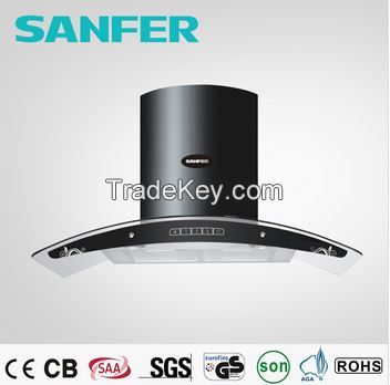 Selling Curved glass cooker hood with butterfly shape