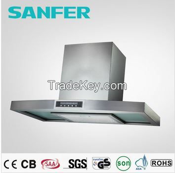 Hot selling range hood with 3 LED lamps with fine glass and stainless steel material