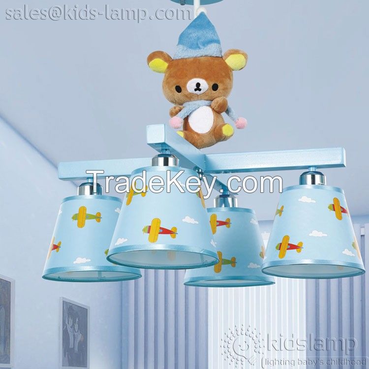 Wholesale pink bear kids bedroom 4 lights chandelier