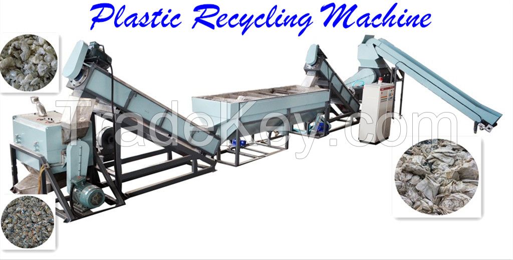 PP PE film recycle washing line and granulating extruder