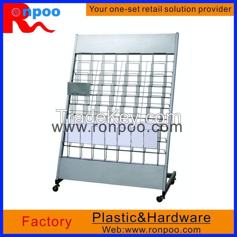 outdoor magazine rack, metal mesh rack magazine rack, retail store mobile metal wire sued magazine, Publication Displays, Literature Display Racks, Broadsheet Racks