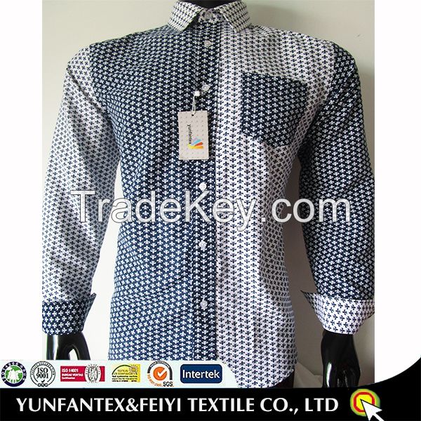 2015 latest design of half shirt AB style white and navy arrow pattern