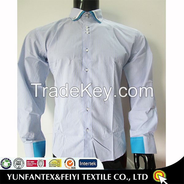 2015 French fasion button-down stripe shirt for men