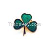 Three-Leaf Clover Green Lapel Pin