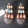 traditional East Indian earrings with turquoise stones and white CZ