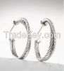 XL Pave Diamond Graphite Ice Earrings