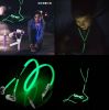 EL zipper stype glow in the dark  metal earphone with microphone