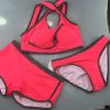 Women's Sexy Sport Three Piece set Cut-out Fitness Pink Padded tank tops Gym Outfit