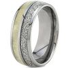 Tungsten Carbide Antler Stimulated Meteorite Wedding Band Ring